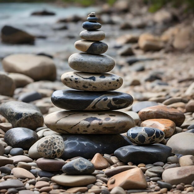 Balanced Serenity Stacked Rock Arrangement (arrangiamento di rocce impilate di serenità equilibrata)