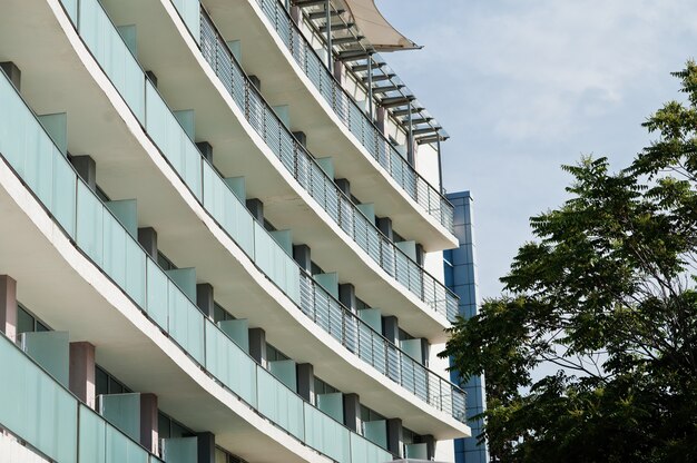 Balcone di resort nella città di Nesebar, Bulgaria.