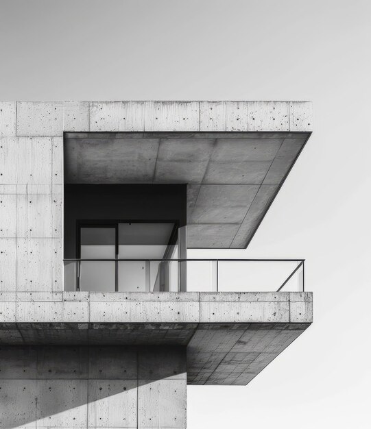 Balcone di un edificio di cemento con vista sul cielo