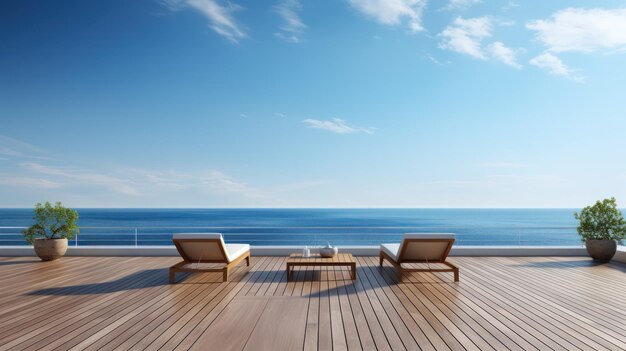 Balcone e terrazza della sfocatura sfondo esterno IA generativa