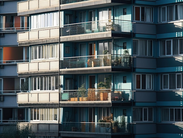 Balconi di edifici residenziali ordinari
