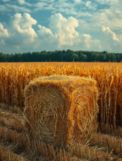 Bale di fieno sul campo dopo il raccolto