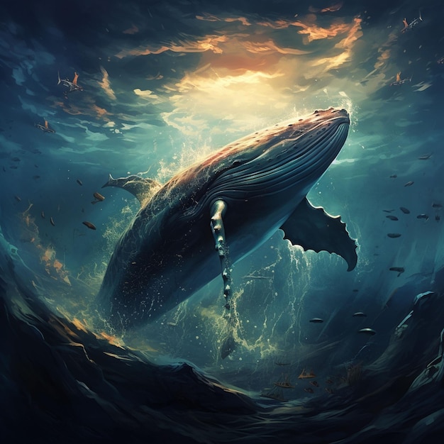 Balene che ballano in acqua 3