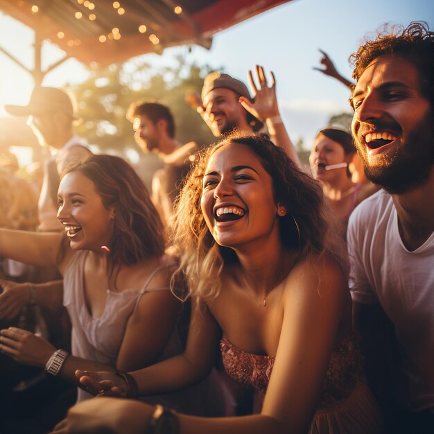 Ballando con gli amici del festival estivo sull'ai generativa della festa