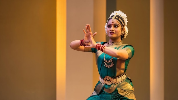 Ballerina di danza classica indiana bharatanatyam