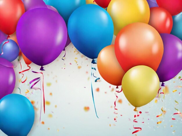 Ballooni di compleanno disegno di sfondo vettoriale Buon compleanno a te testo con palloncino