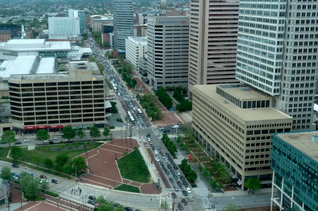 BALTIMORE, USA - 25 APRILE 2019 - Il traffico cittadino nell'ora di punta