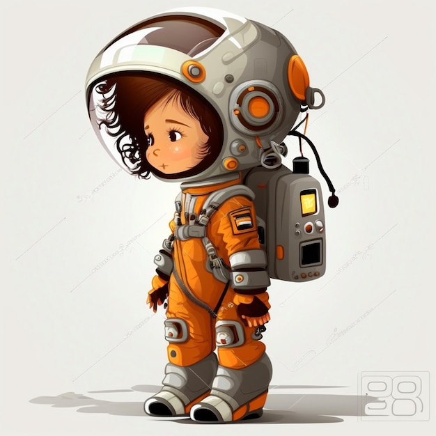 Bambina vestita da astronauta