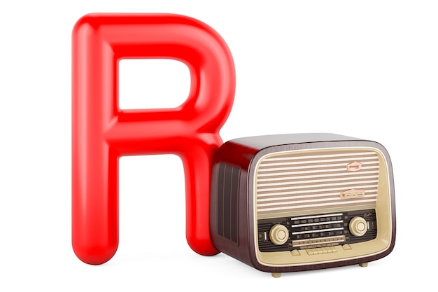 Bambini ABC Lettera R con radio rendering 3D