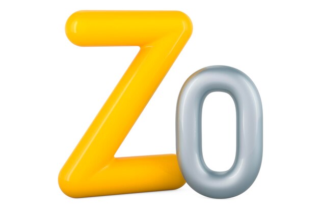 Bambini ABC Lettera Z con zero rendering 3D