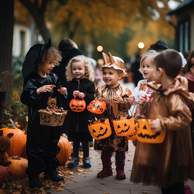 Bambini che celebrano halloween