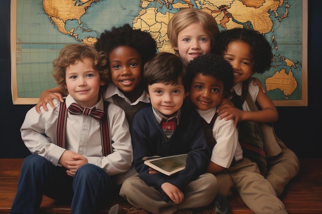 Bambini che festeggiano insieme la Giornata Mondiale dell'Infanzia