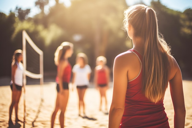 bambini che giocano a pallavolo