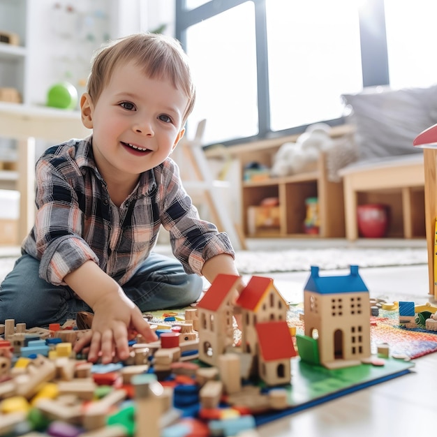 Bambini che giocano con i loro giocattoli