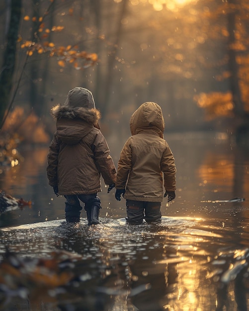 Bambini che partecipano a un concorso fotografico