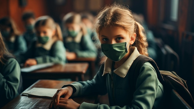 Bambini con le mascherine blocchiamo i virus