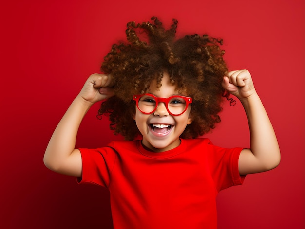 Bambini felici che celebrano la festa di Capodanno con sfondo con spazio di copia Buon compleanno bambino