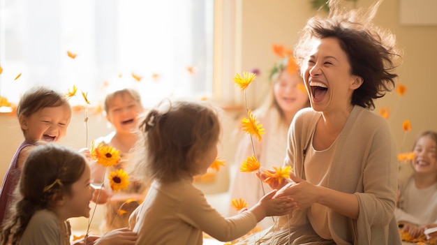 Bambini felici che ridono insieme