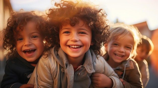 Bambini felici e sorridenti