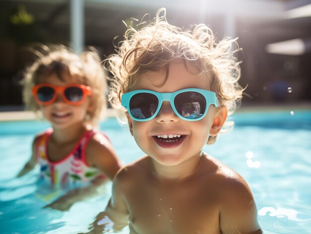 bambini in piscina