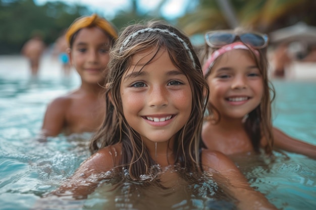 Bambini in una piscina