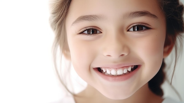 Bambini perfetti sorriso bambino felice con bel latte bianco sorriso dentale bambino cura dentale