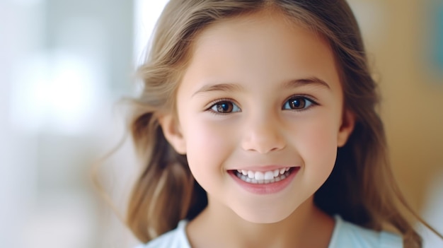 Bambini perfetti sorriso bambino felice con bel latte bianco sorriso dentale bambino cura dentale