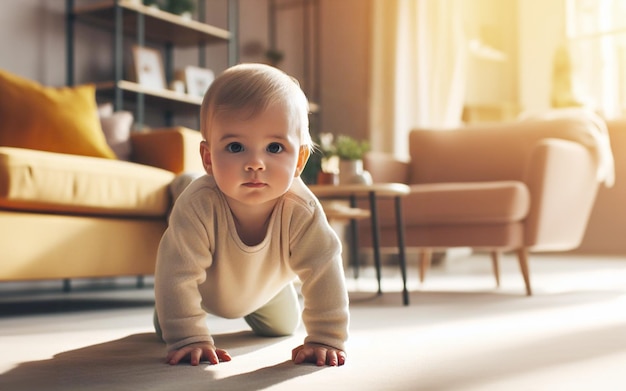 Bambini piccoli I bambini a partire dai sei mesi iniziano a strisciare sul pavimento della casa