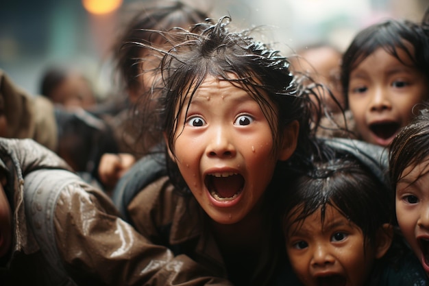 Bambini piccoli in Cina con espressione