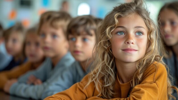 Bambini seduti in classe