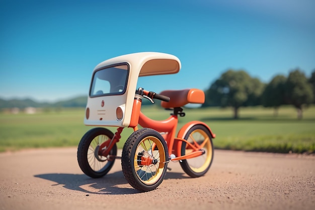 Bambini triciclo giocattolo bicicletta carta da parati sfondo infanzia tempo felice fotografia lavori