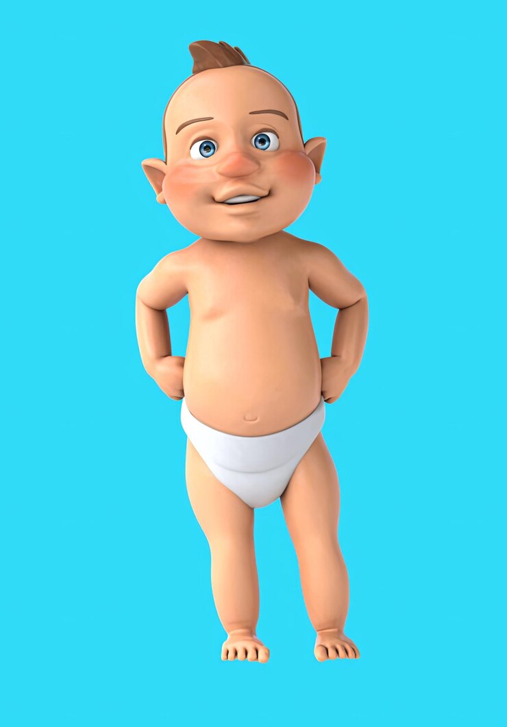 Foto bambino animato 3d divertente con i pollici su e giù