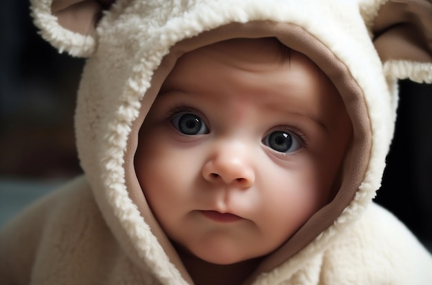 bambino carino con felpa con cappuccio