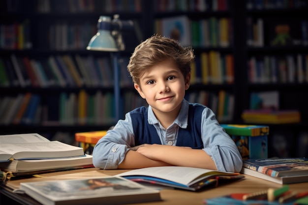 Bambino che legge un libro