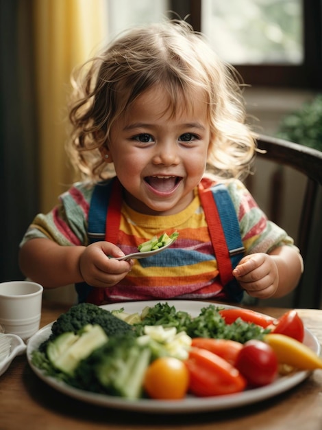 bambino che mangia cibo