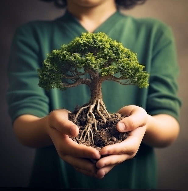 Bambino con la mano pianta d'albero nel concetto di verde ambientale foto di stock 3390818 foto di stock della natura
