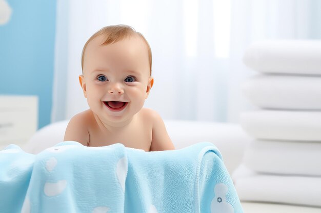 Bambino dopo il bagno