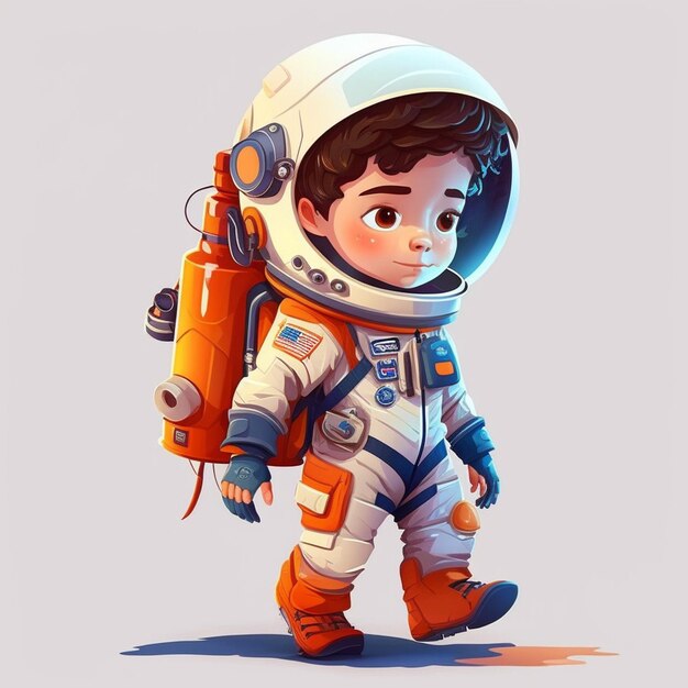 Bambino maschio vestito da astronauta