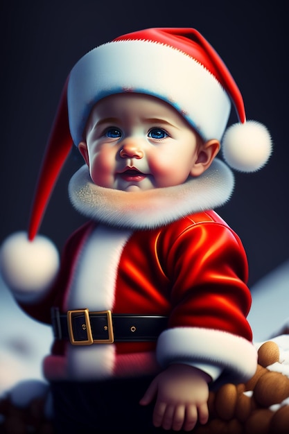 Bambino Natale carino sfondo arte digitale