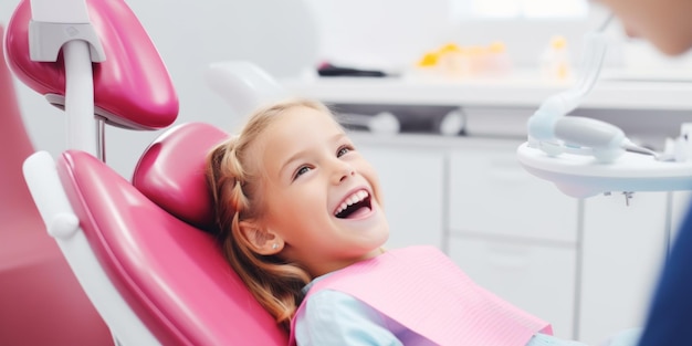 bambino nell'ufficio del dentista IA generativa