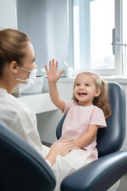 bambino nell'ufficio del dentista IA generativa