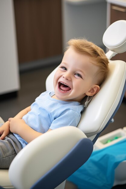 bambino nell'ufficio del dentista IA generativa
