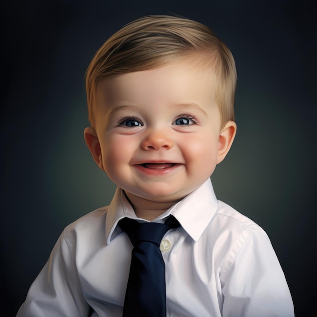 bambino sorridente felice divertente come uomo d'affari indossare tailleur in ufficio