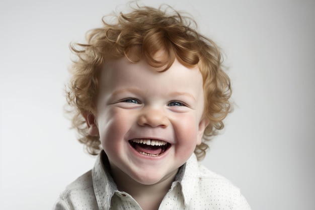 Bambino zenzero con espressione ridente