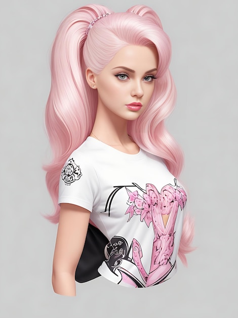 Bambola Barbie chic in abito rosa elegante da collezione