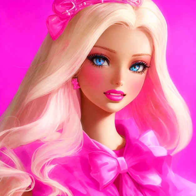 Bambola Barbie con tema rosa
