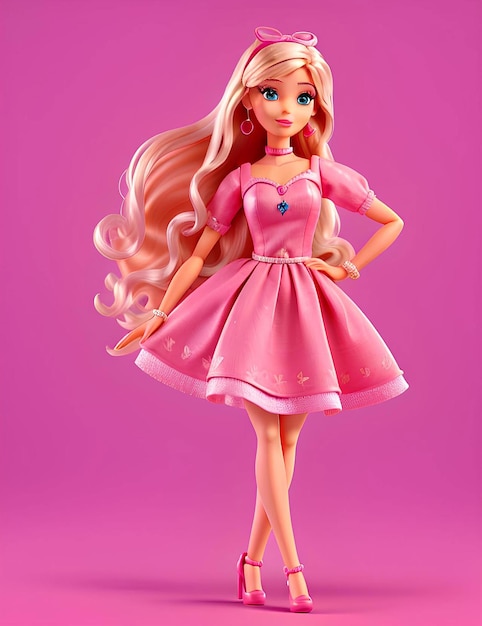 Bambola Barbie in abito alla moda