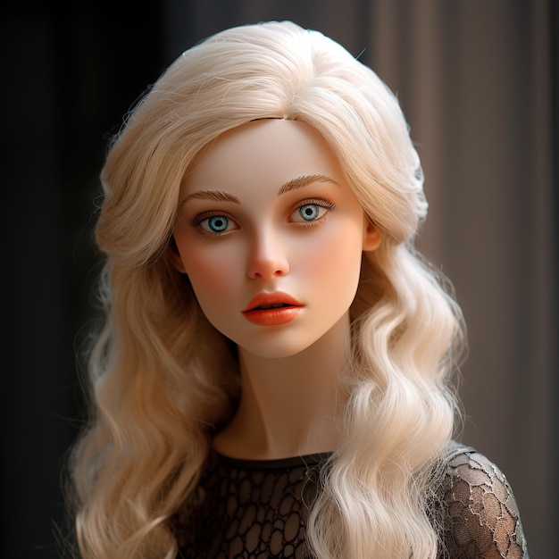 Bambola bionda del film Barbie 3D ultra realistica con abiti rosa