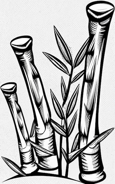 Bambù isolati vettoriali gratis su sfondo bianco