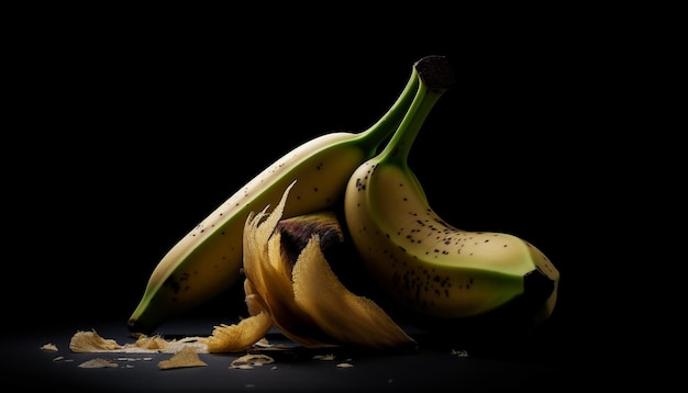 Banana biologica fresca e matura uno spuntino sano per le diete vegetariane generato dall'intelligenza artificiale